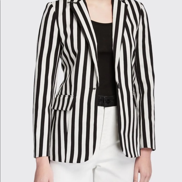 FRAME Classic Blazer in Noir Multi Stripe - Picture 9 of 9